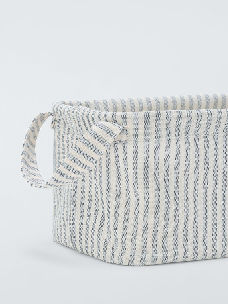 John Lewis stripe storage box grey natural small (British brand)