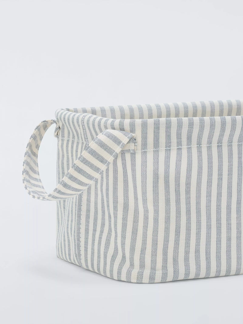 John Lewis stripe storage box grey natural small (British brand)