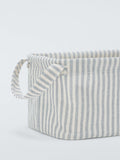 John Lewis stripe storage box grey natural small (British brand)