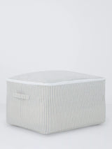 John Lewis John Lewis Stripe Zipped Storage Bag Grey/Natural Large- Buy online at McGrocer