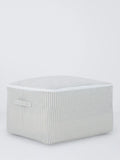 John Lewis grey and natural striped zipped storage bag large (British brand)