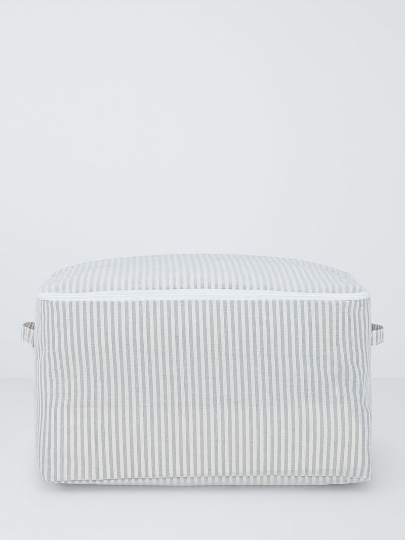 John Lewis grey and natural striped zipped storage bag large (British brand)