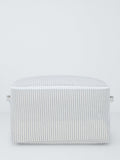 John Lewis grey and natural striped zipped storage bag large (British brand)