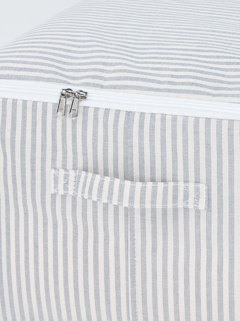 John Lewis grey and natural striped zipped storage bag large (British brand)