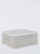 John Lewis John Lewis Stripe Zipped Storage Bag, Grey/Natural, Medium- Buy online at McGrocer