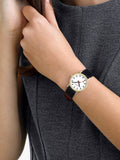 Mondaine classic watch 30mm black vegan leather strap - British product