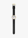Mondaine classic watch 30mm black vegan leather strap - British product