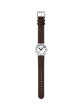 Mondaine women's classic watch 30mm brown vegan leather strap, imported from the UK