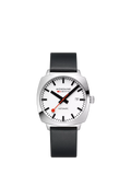 Mondaine automatic watch 39mm black vegan leather strap - British product