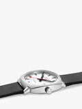 Mondaine automatic watch 39mm black vegan leather strap - British product