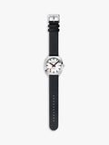 Mondaine automatic watch 39mm black vegan leather strap - British product