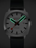 Mondaine automatic watch 39mm black vegan leather strap - British product