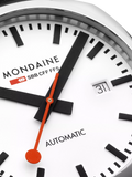 Mondaine automatic watch 39mm black vegan leather strap - British product