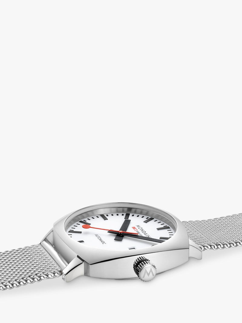 Mondaine Cushion Automatic watch 39mm silver stainless steel - British product