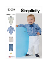 John Lewis Simplicity Babies' Bodysuit, Shorts and Pants Sewing Pattern S3079- Buy online at McGrocer