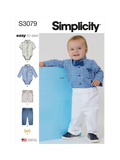Simplicity sewing pattern baby bodysuit shorts and pants, imported from the UK