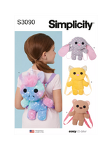 John Lewis Simplicity Padded Animal Bags Sewing Pattern S3090- Buy online at McGrocer