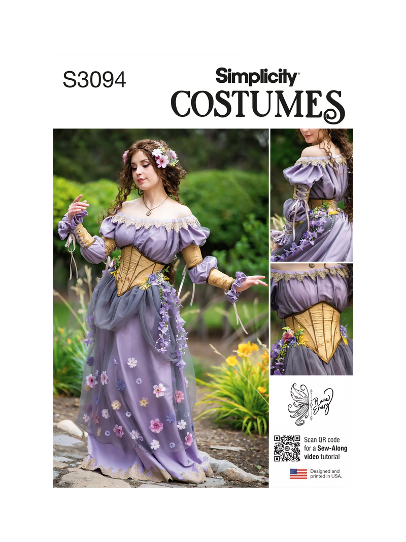 Simplicity fantasy costume sewing pattern S3094, imported from the UK