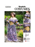 Simplicity fantasy costume sewing pattern S3094, imported from the UK