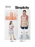 Simplicity apron sewing pattern S3120, UK version