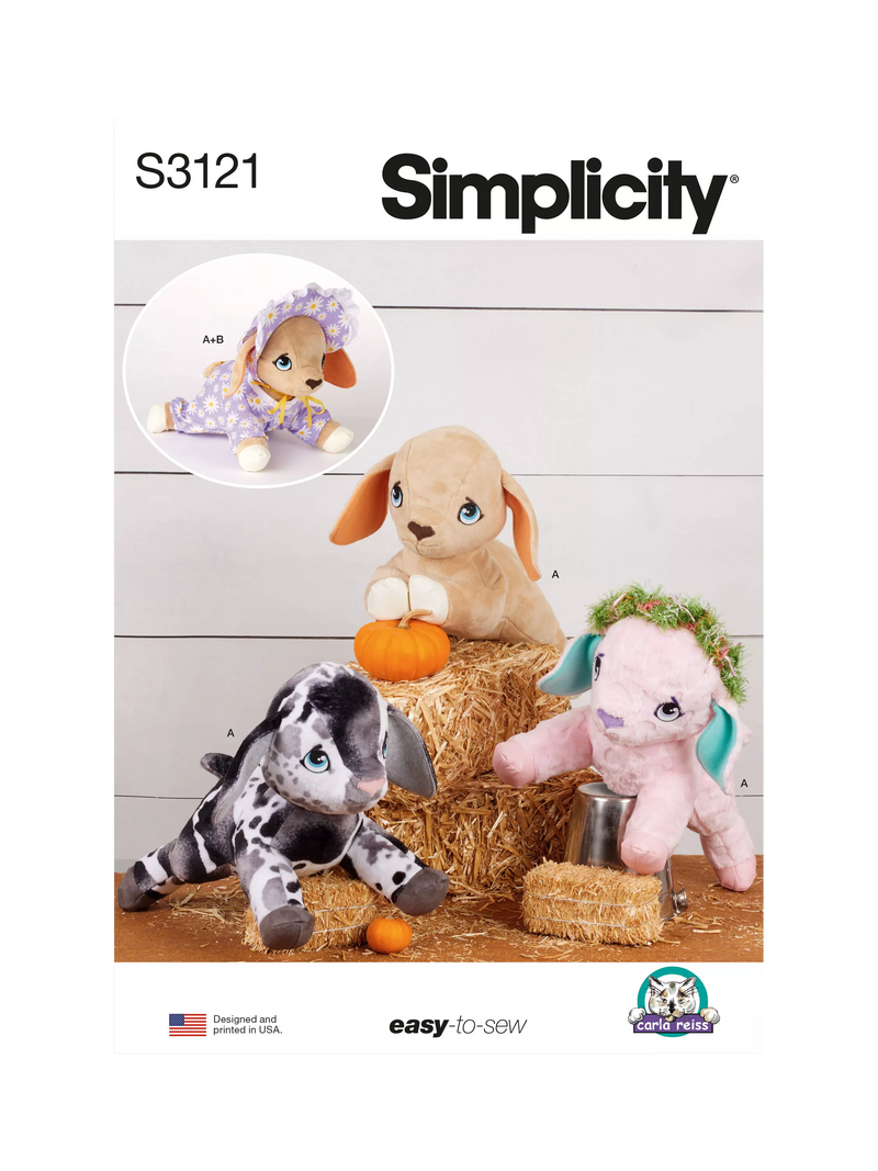Simplicity baby goat plush toy sewing pattern 41cm (British brand)