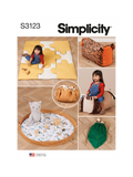 Simplicity sewing pattern S3123 for playroom accessories, UK version