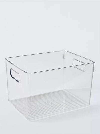 John Lewis Large Clear Plastic Storage Box with Handles- Buy online at McGrocer