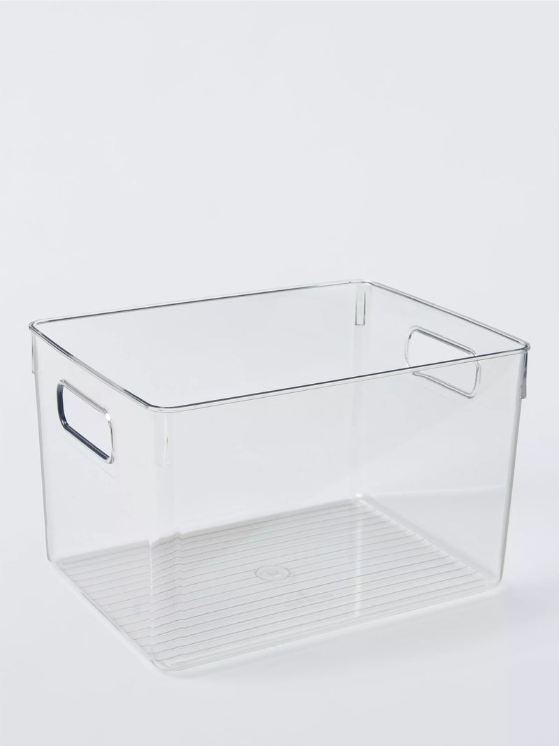 John Lewis clear plastic storage box large, UK version
