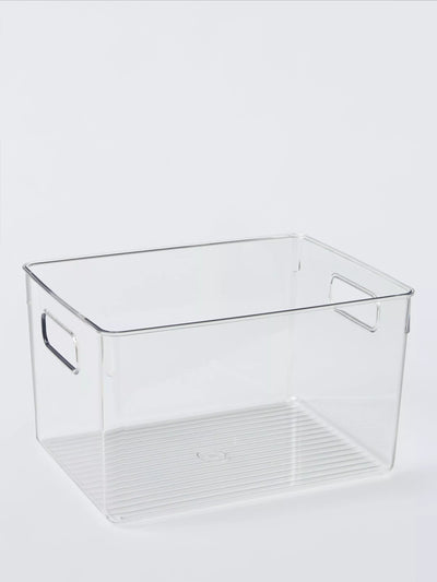 John Lewis Clear Plastic Storage Box with Handles, Medium- Buy online at McGrocer