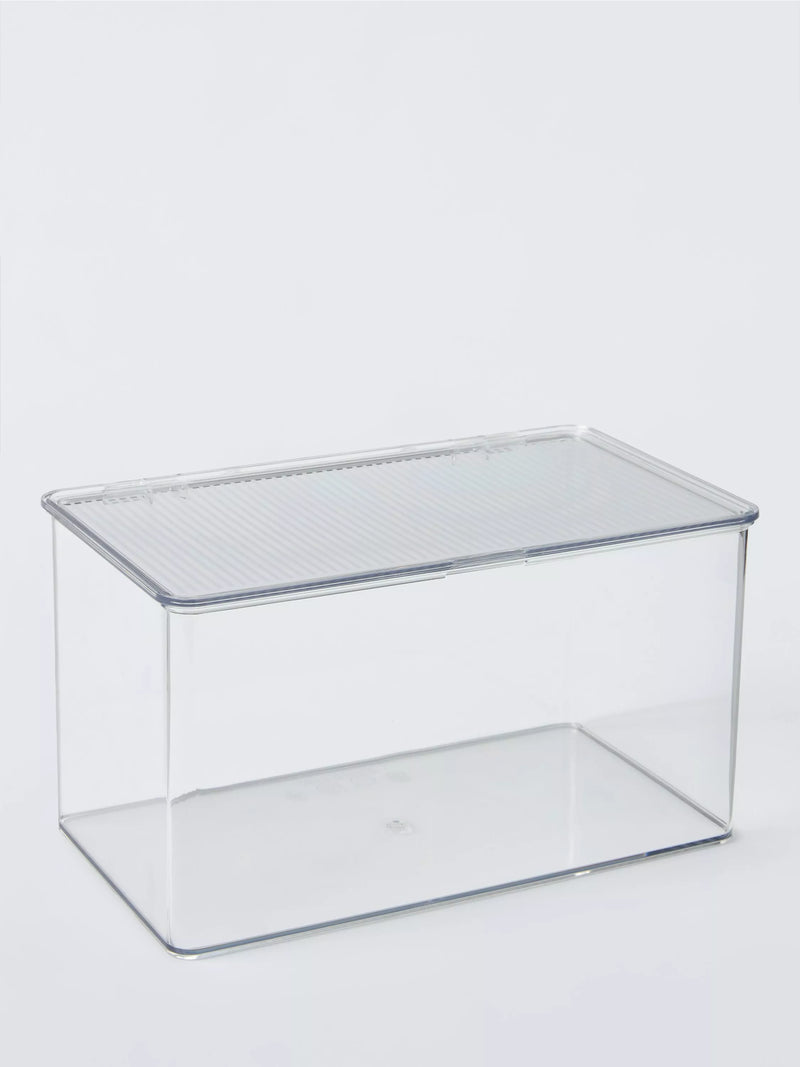 John Lewis clear plastic storage box with lid, UK version