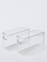 John Lewis Clear Plastic Storage Box, Narrow, Set of 2- Buy online at McGrocer