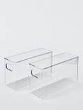 John Lewis clear plastic narrow storage box set of 2, UK version