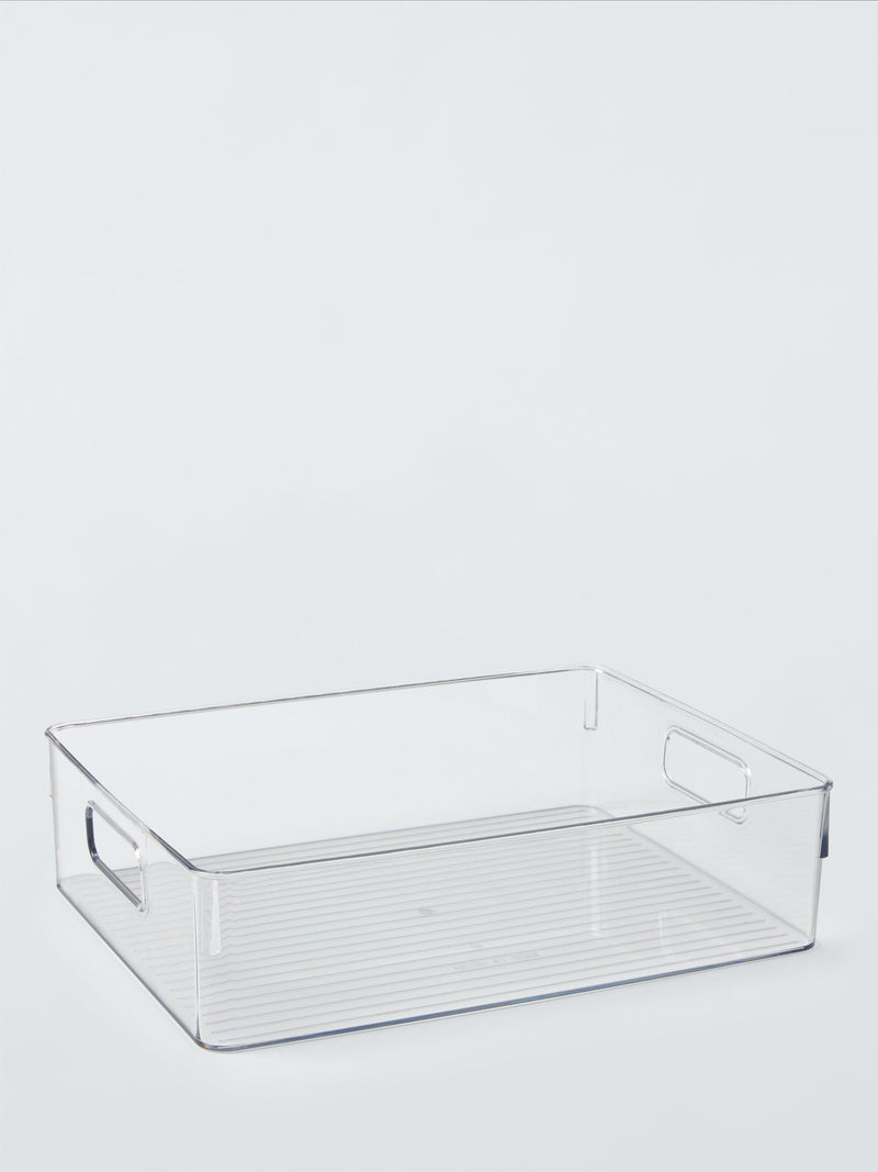 John Lewis clear plastic long storage box with handles, UK version