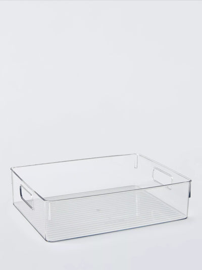 John Lewis Long Clear Plastic Storage Box with Handles- Buy online at McGrocer