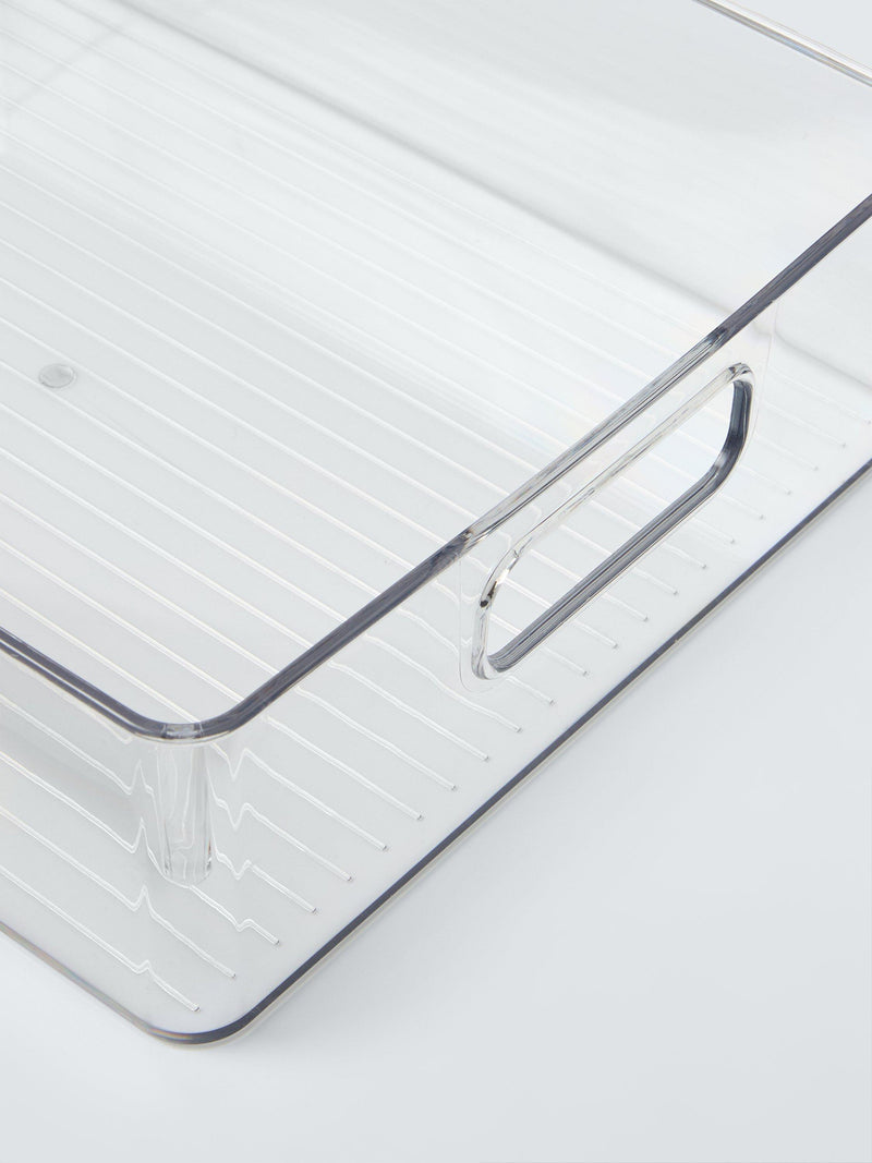 John Lewis clear plastic long storage box with handles, UK version