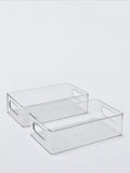 John Lewis clear plastic storage box, deep narrow, set of 2, UK version