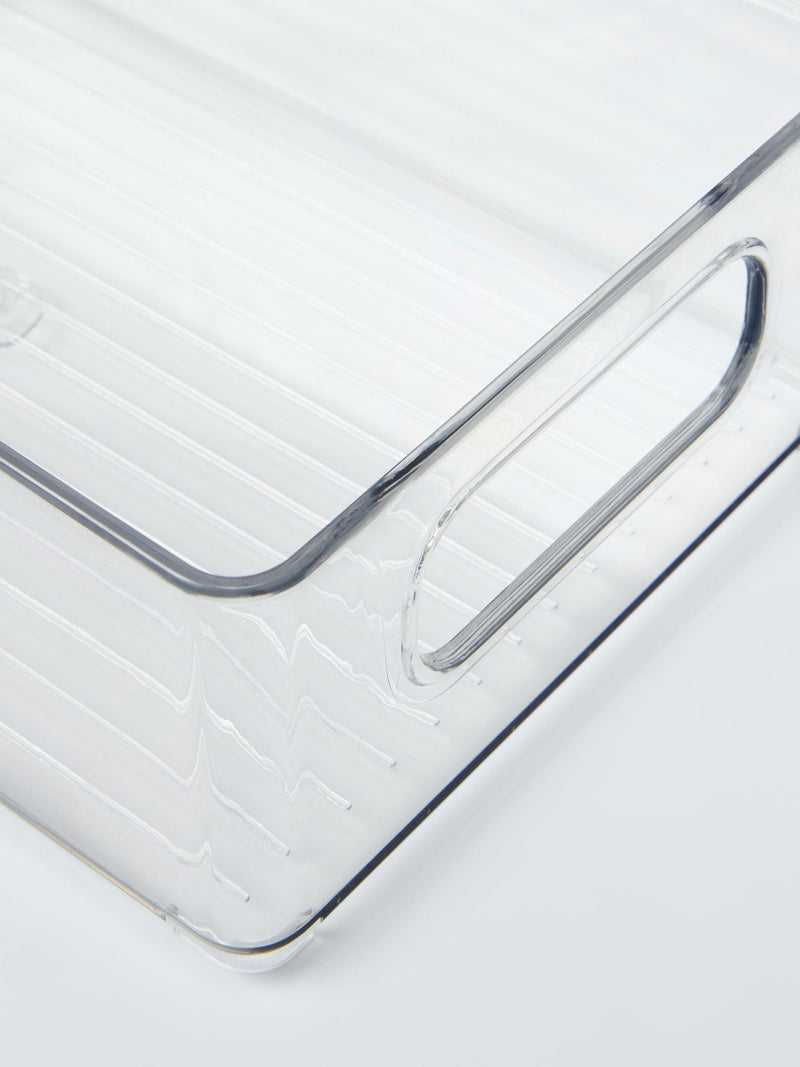 John Lewis clear plastic storage box, deep narrow, set of 2, UK version