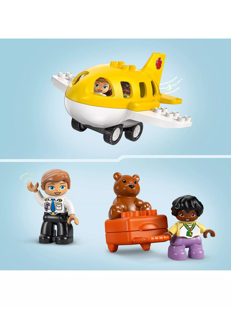 LEGO DUPLO airport playset for toddlers with figures and airplane, UK version