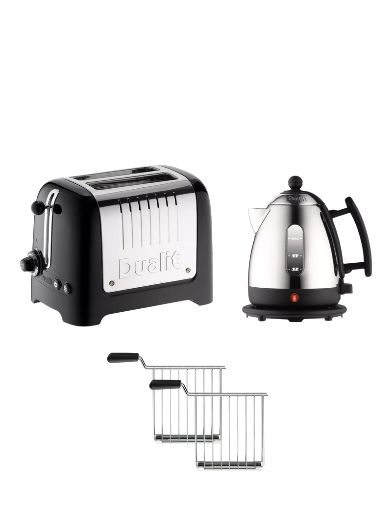Dualit Lite kettle and toaster set black (British brand)