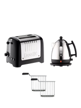 John Lewis Dualit Lite Kettle and Toaster Set with Sandwich Cages Black- Buy online at McGrocer