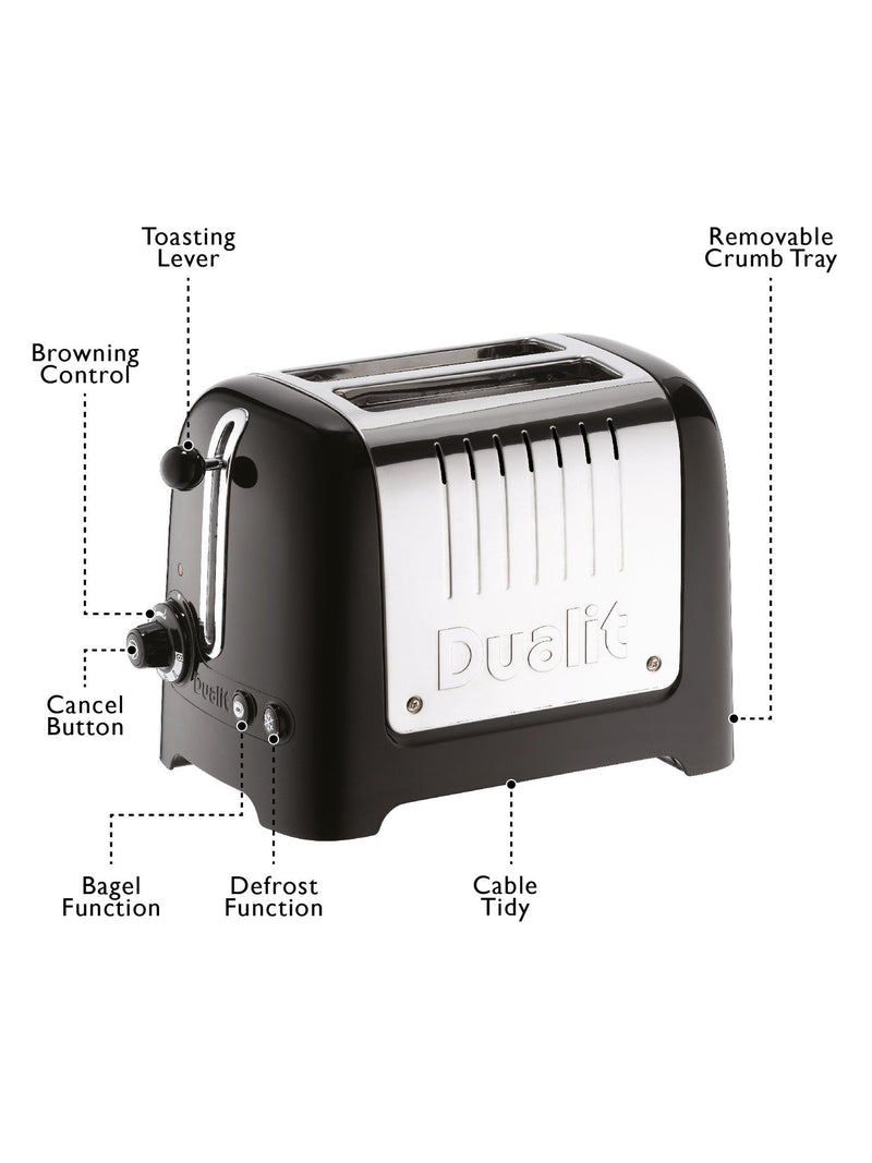 Dualit Lite kettle and toaster set black (British brand)