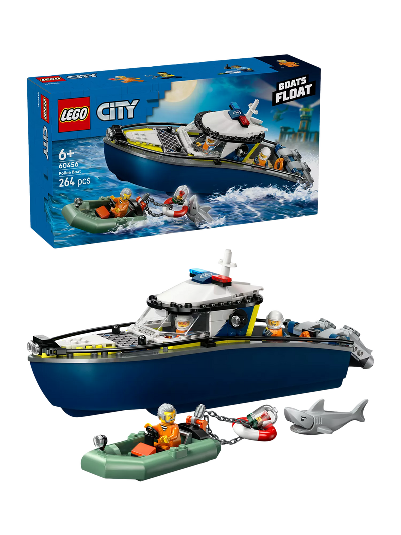 LEGO City Police Boat Chase building toy set, UK version