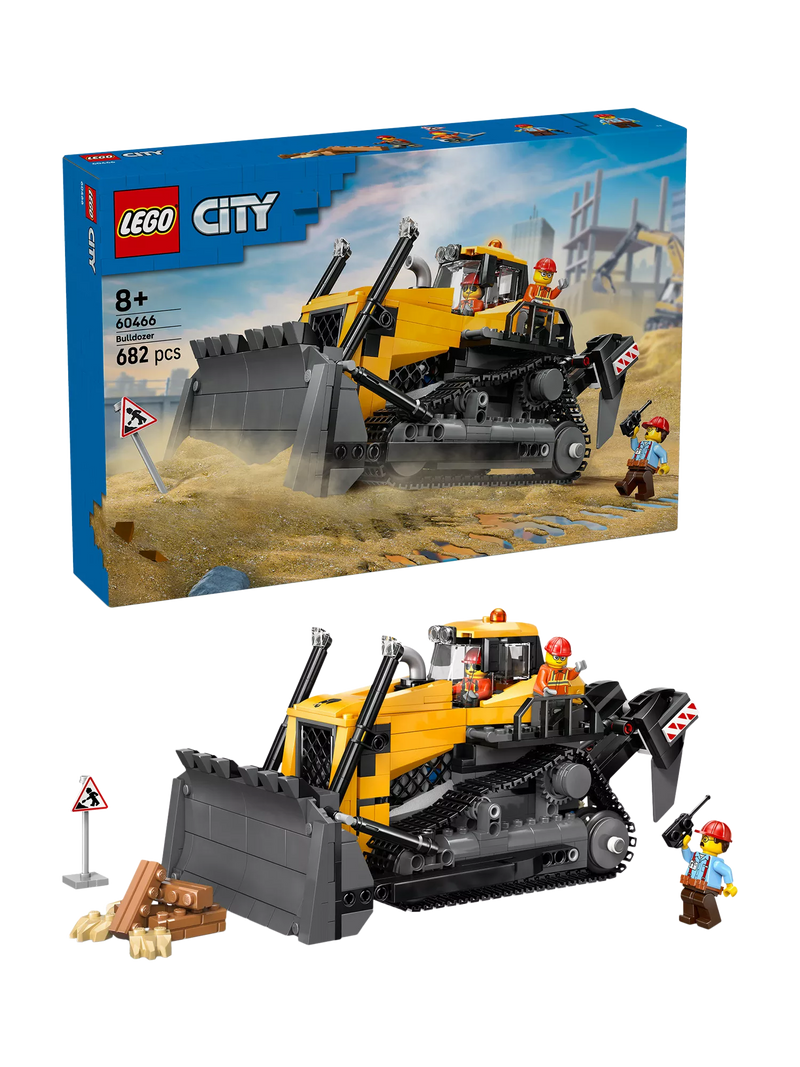 LEGO City Yellow Bulldozer construction vehicle toy, UK version