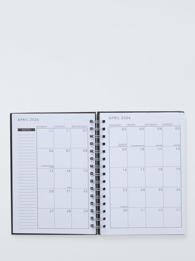John Lewis A5 week to view diary 2026 black - British product