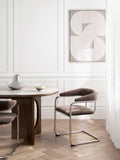 John Lewis Curve armchair pair chrome chenille, UK version