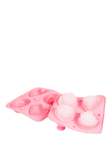 John Lewis Bar Bespoke Heart & Rose Silicone Ice Cube Tray, 4 Cube, Pink- Buy online at McGrocer