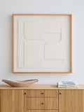 West Elm paper wall art 108x108cm natural beige, imported from the UK