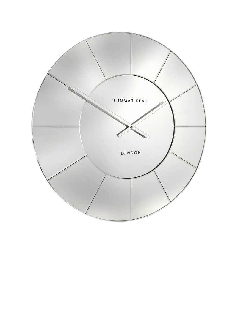 Thomas Kent Mirrored Wall Clock Silver Mirror 80cm (British brand)