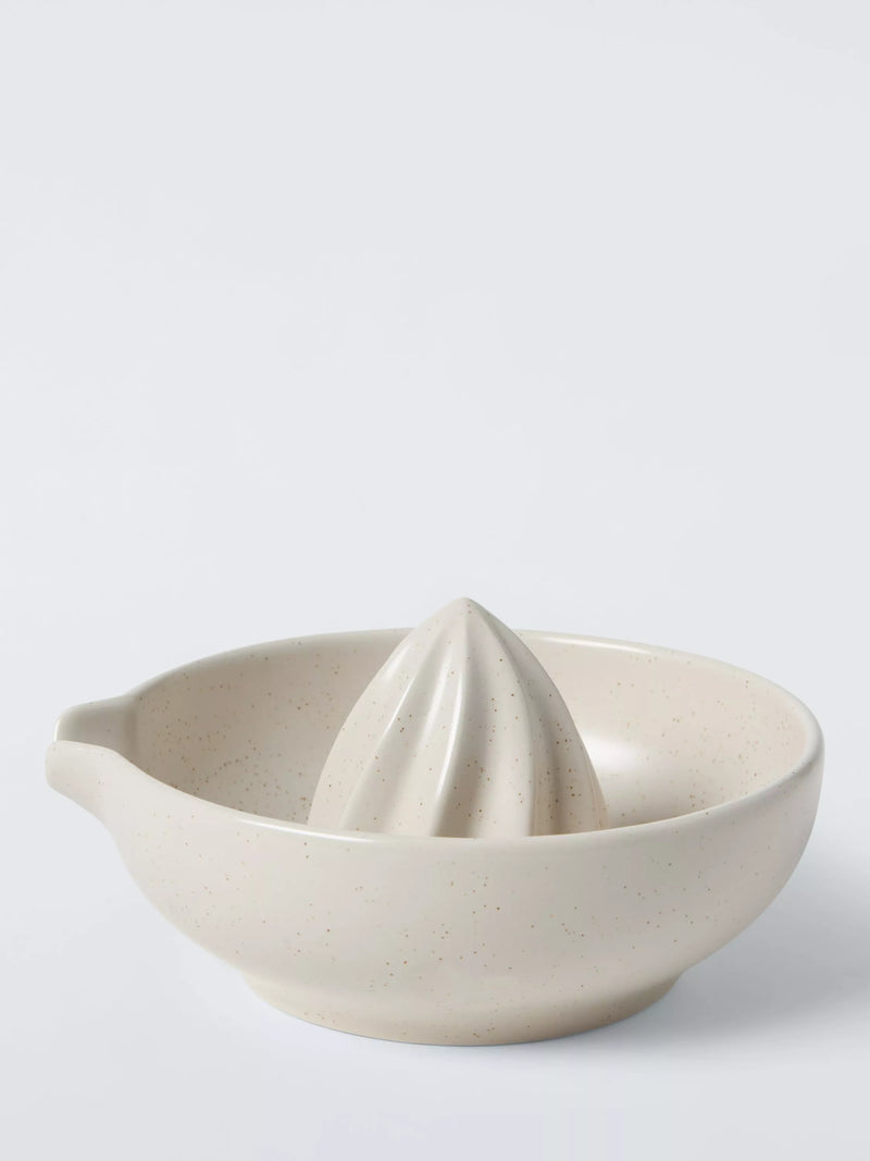 John Lewis Deliciously Ella white stoneware citrus juicer, UK version