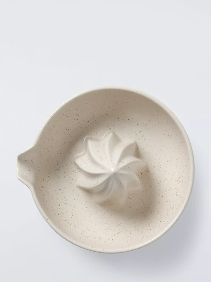 John Lewis Deliciously Ella white stoneware citrus juicer, UK version